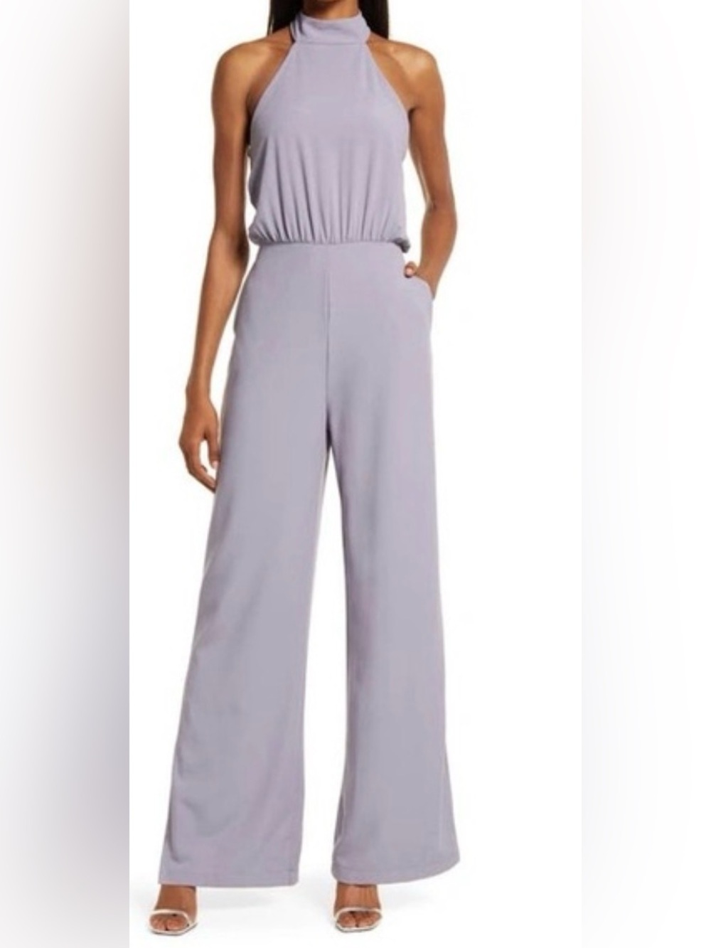 High-Neck Lavender Gray Women's jumpsuit